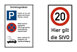 Kombischilder Betriebsgelände