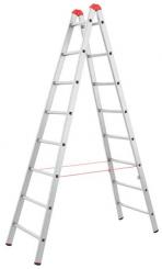 Alu Sprossenstehleiter | 2×8 Sprossen 