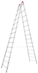 Alu Sprossenstehleiter | 2×14 Sprossen 