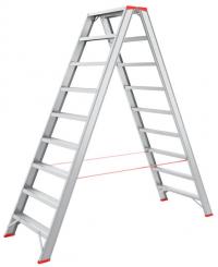 Alu Stufenstehleiter | 2×9 Stufen 