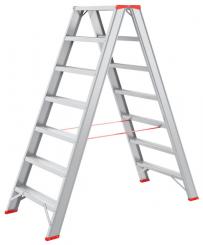 Alu Stufenstehleiter | 2×7 Stufen 