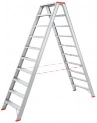 Alu Stufenstehleiter | 2×10 Stufen 