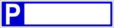 Parkplatzschild mit Freifläche für Eindruck 