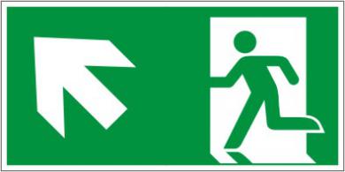 ASR A1.3/ISO 7010 [E001] Rettungsweg links aufwärts 