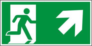ASR A1.3/ISO 7010 [E002] Rettungsweg rechts aufwärts 
