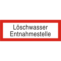 Brandschutzzeichen Text Löschwasser Entnahmestelle 