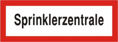 Brandschutzschild als Text Sprinklerzentrale 