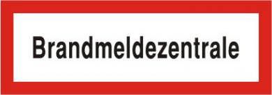 Brandschutzschild als Text Brandmeldezentrale 
