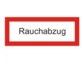 Brandschutzschild als Text Rauchabzug 