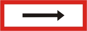 Brandschutzschild mit Zusatzpfeil 
