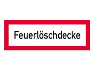 Brandschutzschild als Text Feuerlöschdecke 
