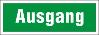 Rettungsschild mit Text "Ausgang" 