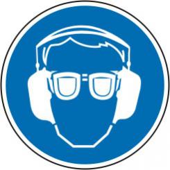 Gebotsschild als Symbol "Geh.-Augensch. tr." 