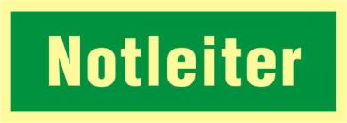Rettungsschild mit Text "Notleiter" 