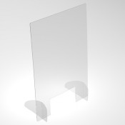 Hygiene-Schutzwand / Niesschutz / Hustenschutz - Aufsteller mit Ausgabeschlitz aus Acrylglas 600 mm | 750 mm