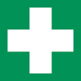 Rettungsschild als Symbol Erste Hilfe nach BGV A8 