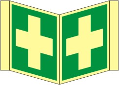 Nasenrettungsschild als Symbol Erste Hilfe nach ISO 7010 