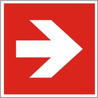 Brandschutzschild Richtungsangabe links/rechts nach ISO 7010 E 005 