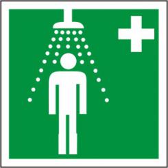 Rettungsschild als Symbol Notdusche nach ISO 7010 