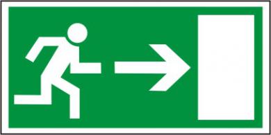 Rettungsschild als Symbol Rettungsweg rechts nach  BGV A8 