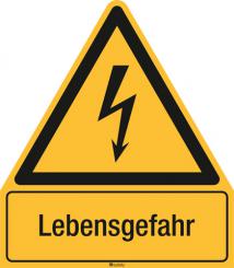 Kombischild ASR A1.3 [W012]/BGV A8 [W08] Lebensgefahr 