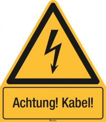 Kombischild ASR A1.3 [W012]/BGV A8 [W08] Achtung! Kabel! 