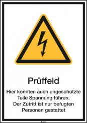 Prüffeld Hier Könnten auch ungeschützte… etc. Kombischild ASR A1.3 (W012) / BGV A8 (W08) 