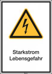 Kombischild ASR A1.3 [W012]/BGV A8 [W08] Starkstrom Lebensgefahr 