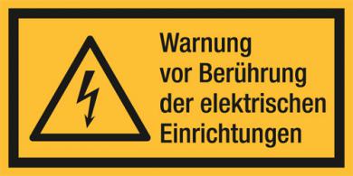 Kombischild ASR A1.3 [W012]/BGV A8 [W08] Warnung v. Berührung der elektrischen...etc. 