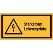 Kombischilder ASR A1.3 [W012]/BGV A8 [W08] Starkstrom Lebensgefahr 