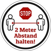 Bodenaufkleber "Abstand halten" weiß 