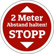 Bodenaufkleber "Abstand halten" rot 