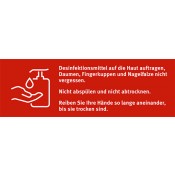 Hände desinfizieren, Folie, rot 