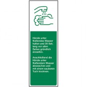 Hände waschen, Folie, 50 x 150 mm, grün/weiß 