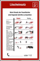 Hinweistafel Löscheinsatz Kunststoff, Länge: 200 mm, Höhe: 300 mm 