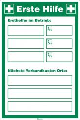 Erste-Hilfe Kunststoff, Länge: 200 mm, Höhe: 300 mm 