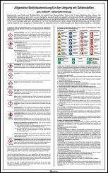 Betriebsanweisung gefährlichen Stoffen Kunststoff, Länge: 500 mm, Höhe: 800 mm 