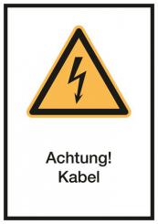 Kombischild ASR A1.3 [W021]/BGV A8 [W21] Achtung! Kabel 