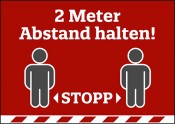 Hinweisschild "Abstand halten" rot 420 mm | 297 mm | Hart-PVC | Nein