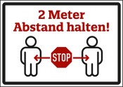 Hinweisschild "Abstand halten" weiß 