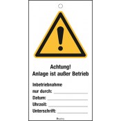 Wartungsanhänger, Gefahrenstelle aus Hart-PVC, 80 x 150 mm 