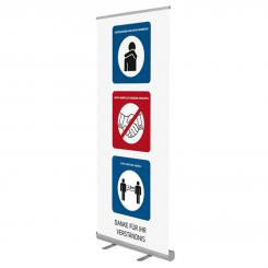 RollUp-Display mit Hygienehinweisen - QuickEasy ® 2.0 85/200 