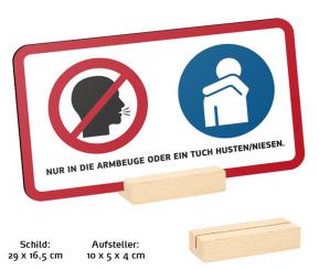 Tischaufsteller mit Hygienehinweisen 