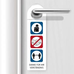 Türhänger mit Hygienehinweisen 