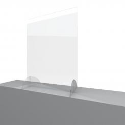 Hygieneschutz als Thekenaufsteller 75 (B) x 100 (H) mit oder ohne Durchreiche 