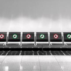 Aufkleber - Sitzen verboten / gestattet 