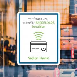 Hinweisschild - Bitte bargeldlos zahlen 