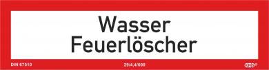 Brandschutzschild (Zusatz) mit Text "Wasser Feuerlöscher", KNS 