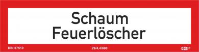 Brandschutzschild (Zusatz) mit Text "Schaum Feuerlöscher", KNS 