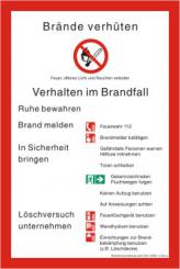 Schild Brandschutzordnung mit Symbolen nach ISO 7010/ DIN 14096-1 (Teil A) 